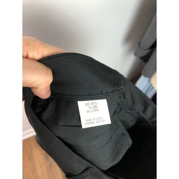 Theory Black Wool Wide Leg Slack Pants sz 0 - Picture 5 of 5